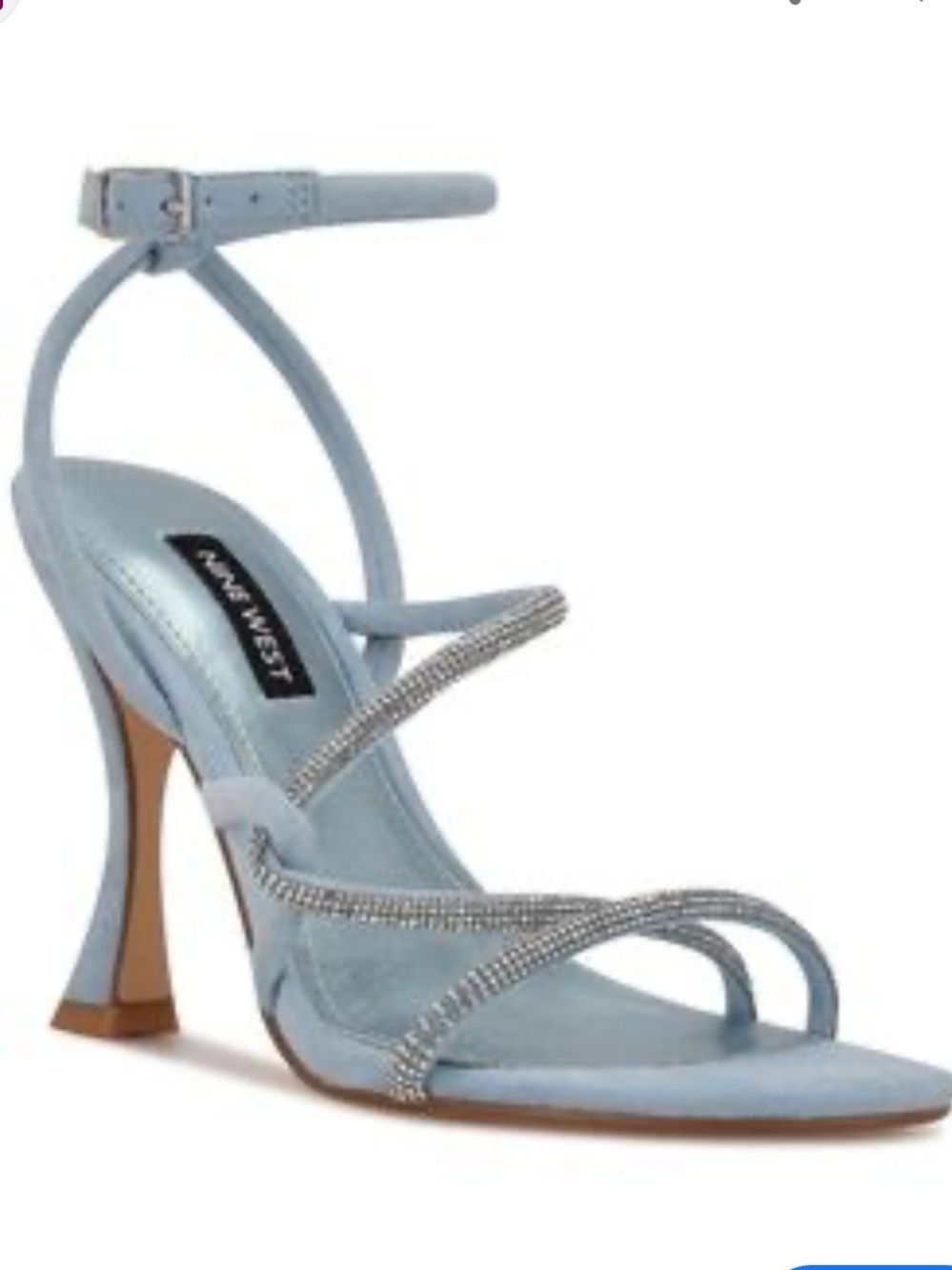 Nine West Powder Blue Crystal Strappy High Heel Sandal